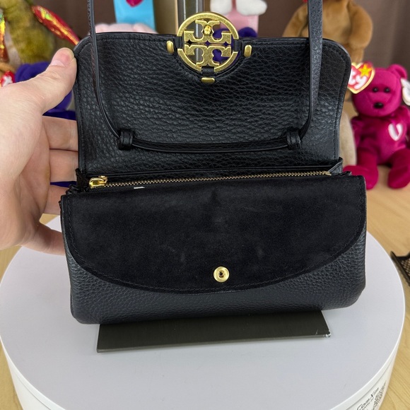 π₯NWOT TORY BURCH - $328 MSRP MILLER PEBBLED LEATHER WALLET CROSSBODY - 45U835 - Picture 11 of 17